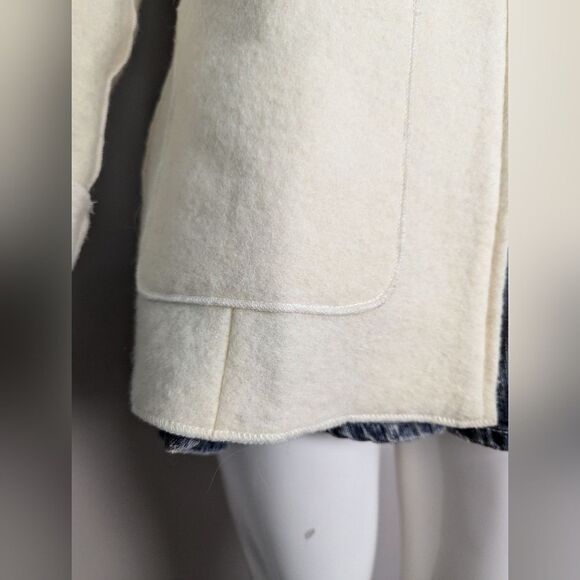 Vintage Cream Wool Blend Jacket Women’s Sz 10 Classic Minimalist 90s Style - Picture 5 of 11